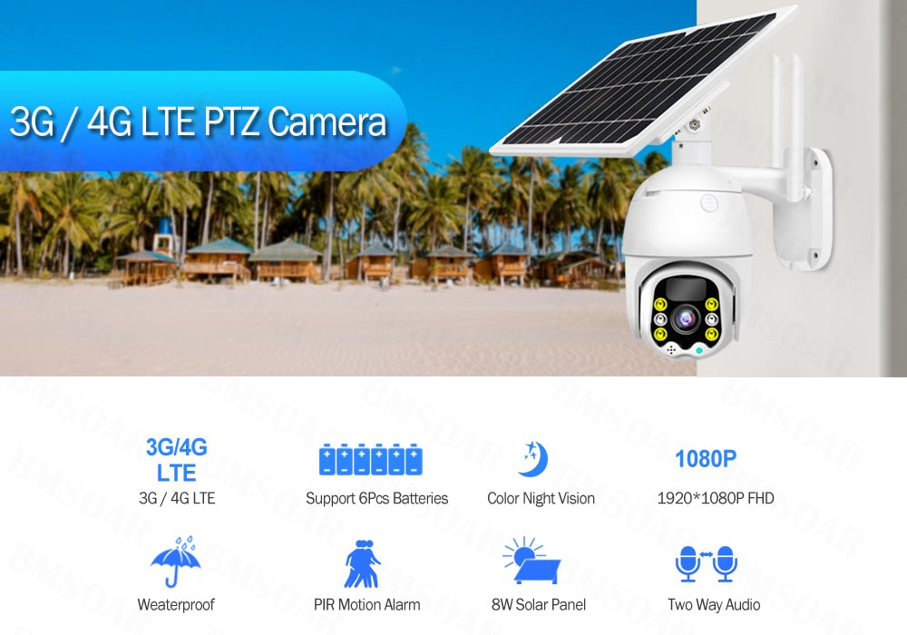 Solar Powered Wireless Outdoor Security Camera