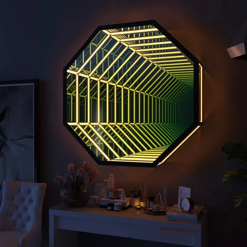 PrismGlow Polygon Mirror Wall Lights