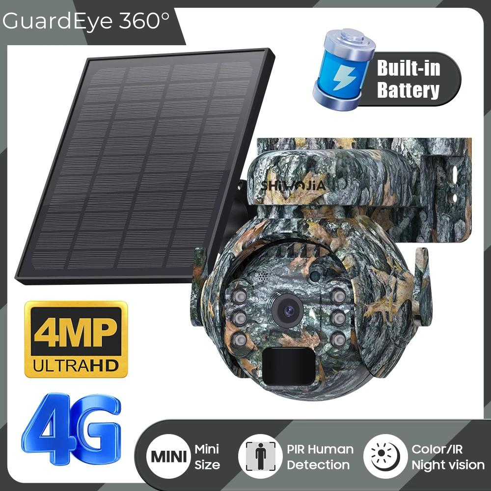 GuardEye 360° Solar Sentinel: 4MP 4G Wildlife Surveillance System