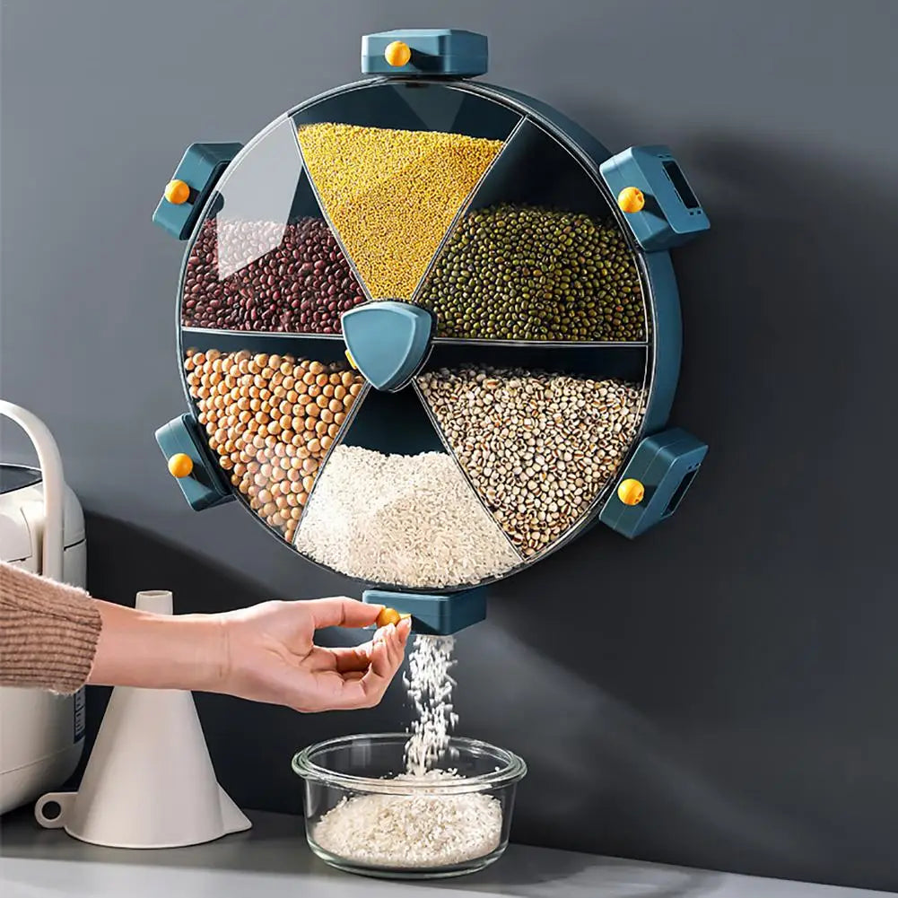 TwistStor 6-Grid Wall-Mounted Food Dispenser