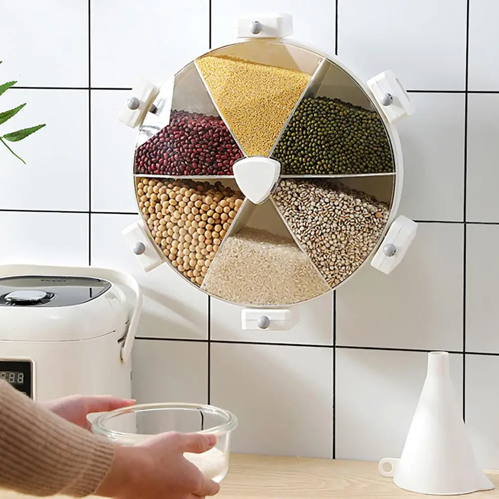 TwistStor 6-Grid Wall-Mounted Food Dispenser