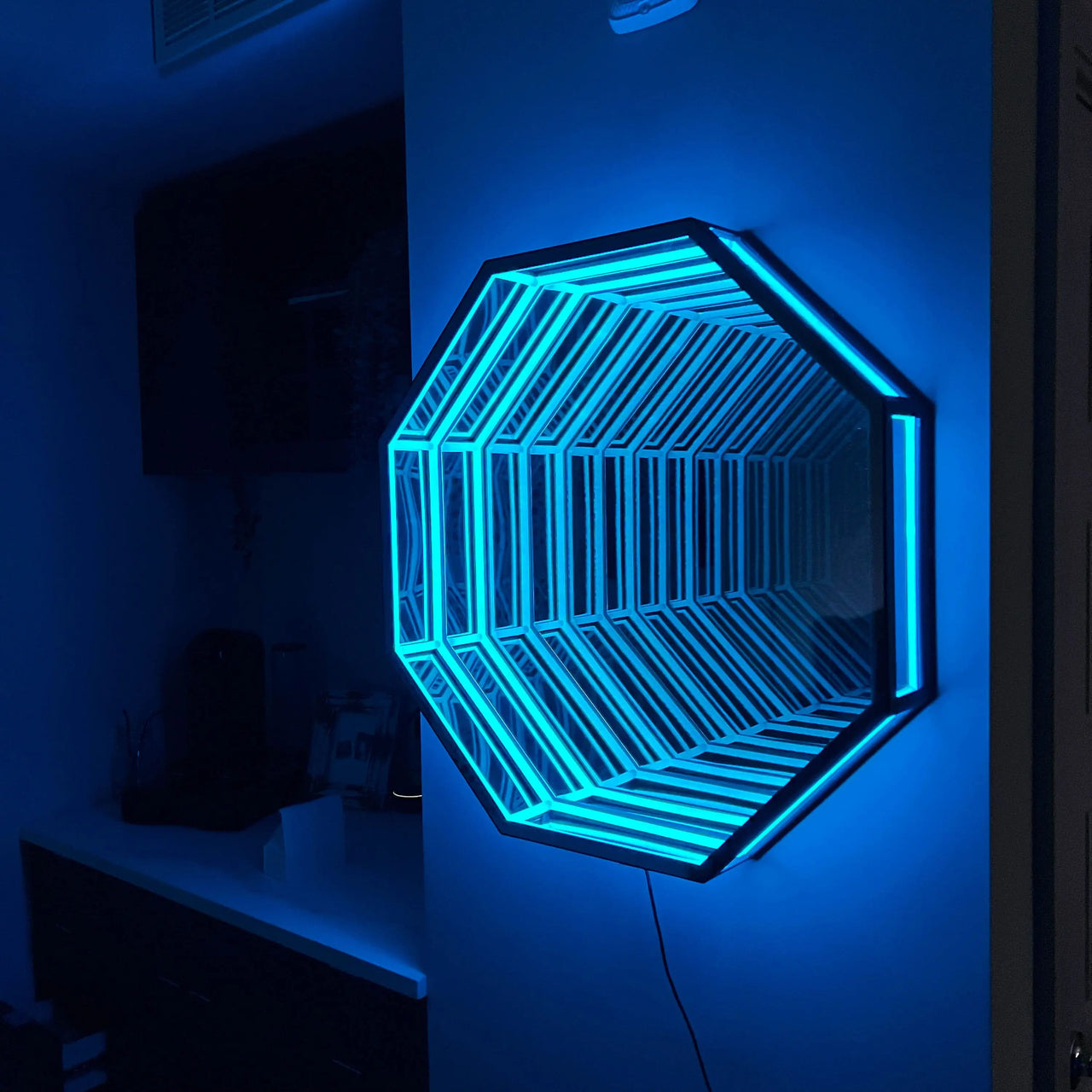 PrismGlow Polygon Mirror Wall Lights