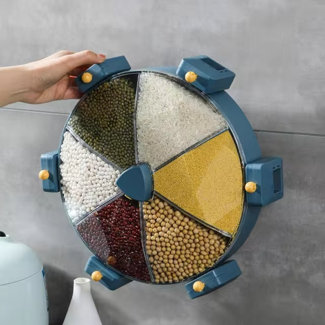 TwistStor 6-Grid Wall-Mounted Food Dispenser