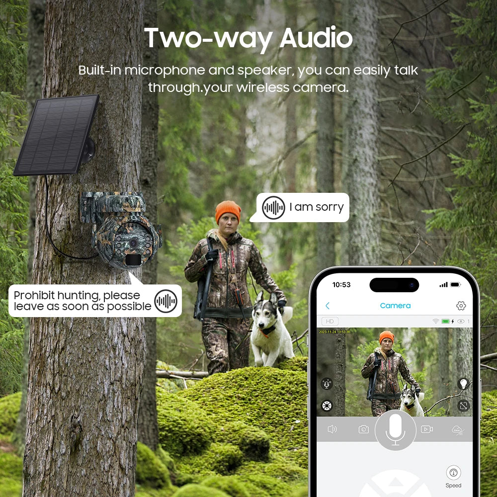 GuardEye 360° Solar Sentinel: 4MP 4G Wildlife Surveillance System