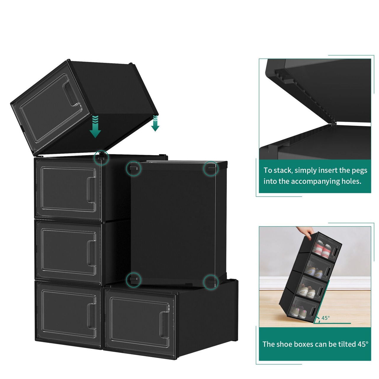 6/12/18 PCS Stackable Shoe Box Sneaker Cases