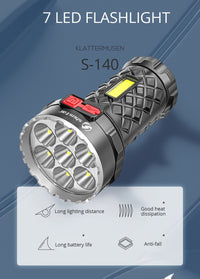 Thumbnail for Super Bright Flashlight Ultra Powerful Led Torch Light Rechargeable COB Side Light 4 Modes Outdoor Adventure 3 In 1 Flashlight