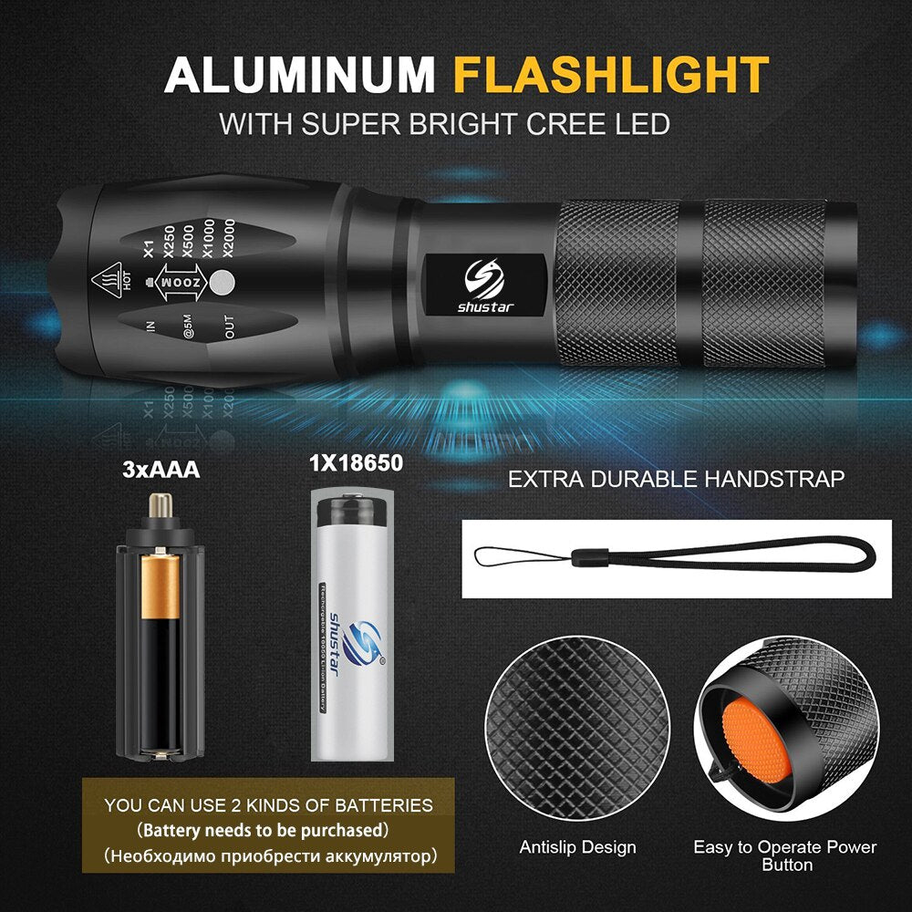 Waterproof navy special flashlight high lumen