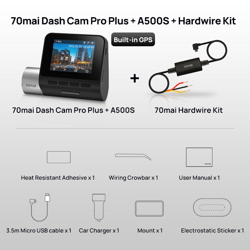 Amazon.com : 70mai 2.7K Dash Cam Front and Rear A500S, Dual