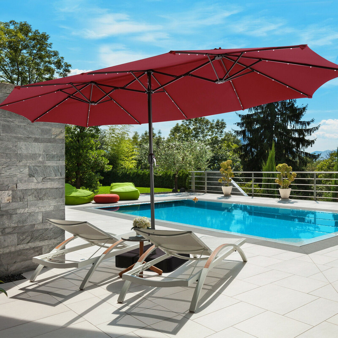 15ft Patio Market Umbrella with base