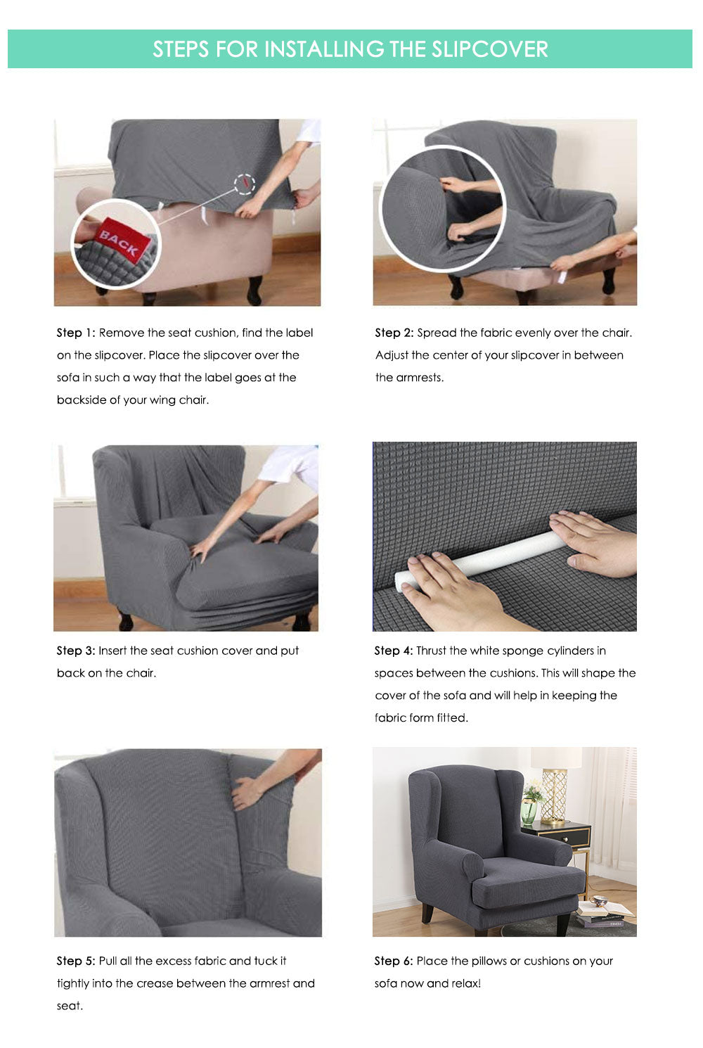 Wing back Chair Cover