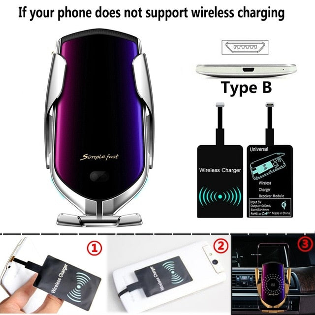 Wireless Automatic Sensor Car Phone Holder And Charger