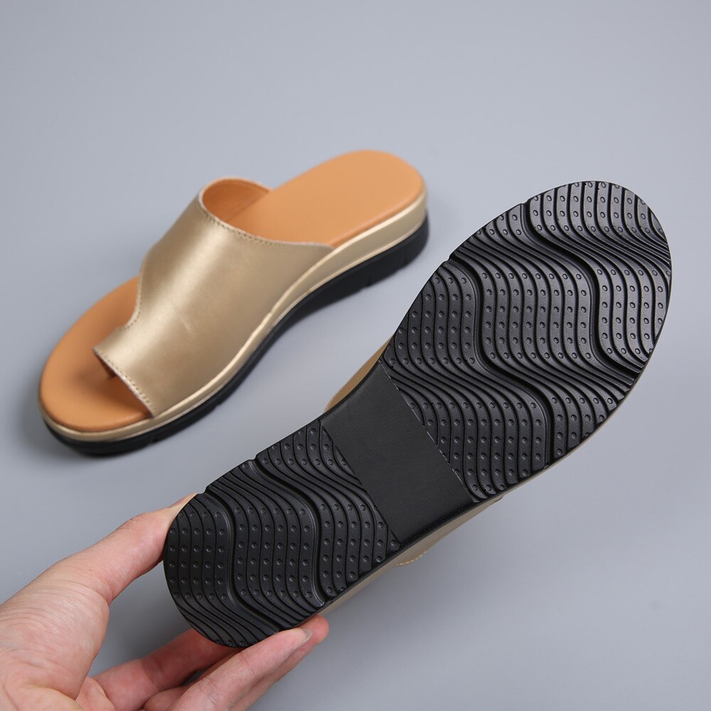 Leather Sandals Female Flip Flops