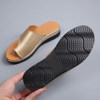 Thumbnail for Leather Sandals Female Flip Flops