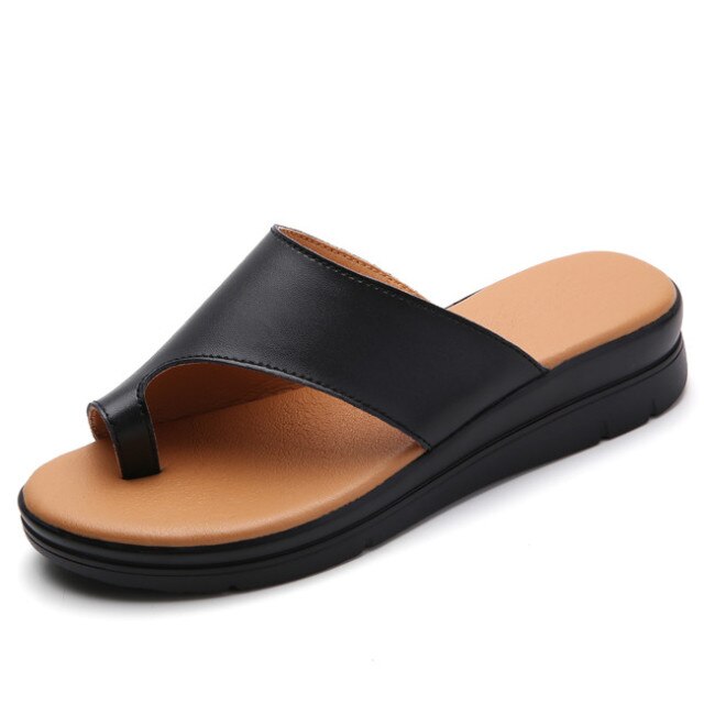 Leather Sandals Female Flip Flops