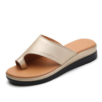 Thumbnail for Leather Sandals Female Flip Flops