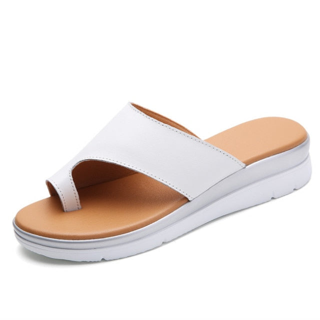 Leather Sandals Female Flip Flops