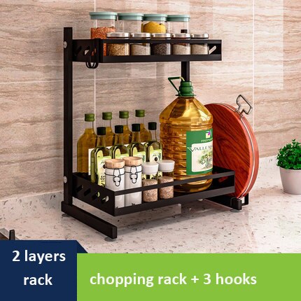 Stainless steel multi-layer kitchen rack