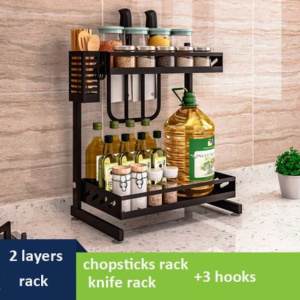 Stainless steel multi-layer kitchen rack