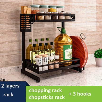 Stainless steel multi-layer kitchen rack