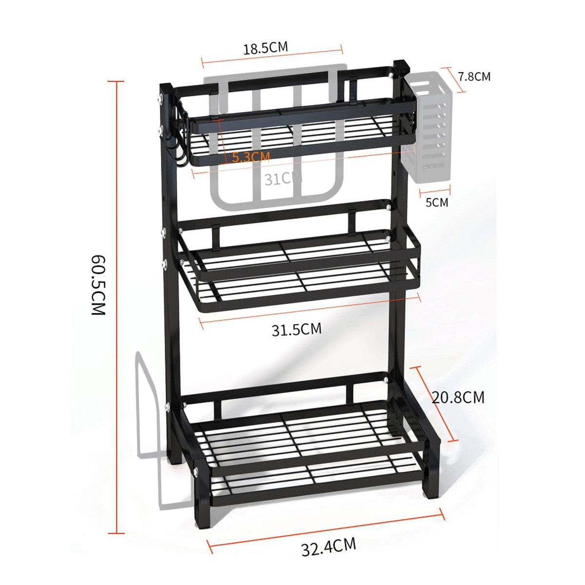 Stainless steel multi-layer kitchen rack