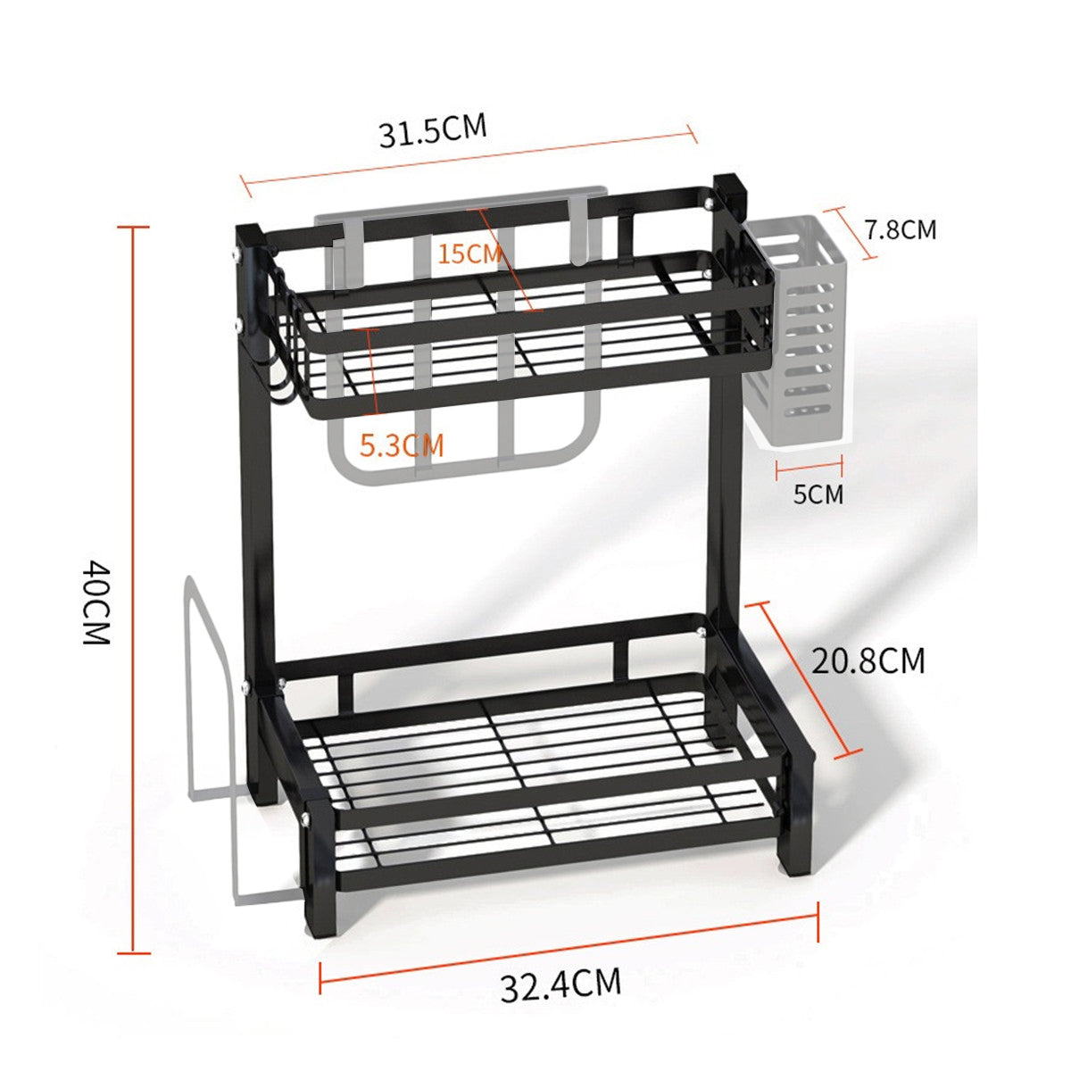 Stainless steel multi-layer kitchen rack