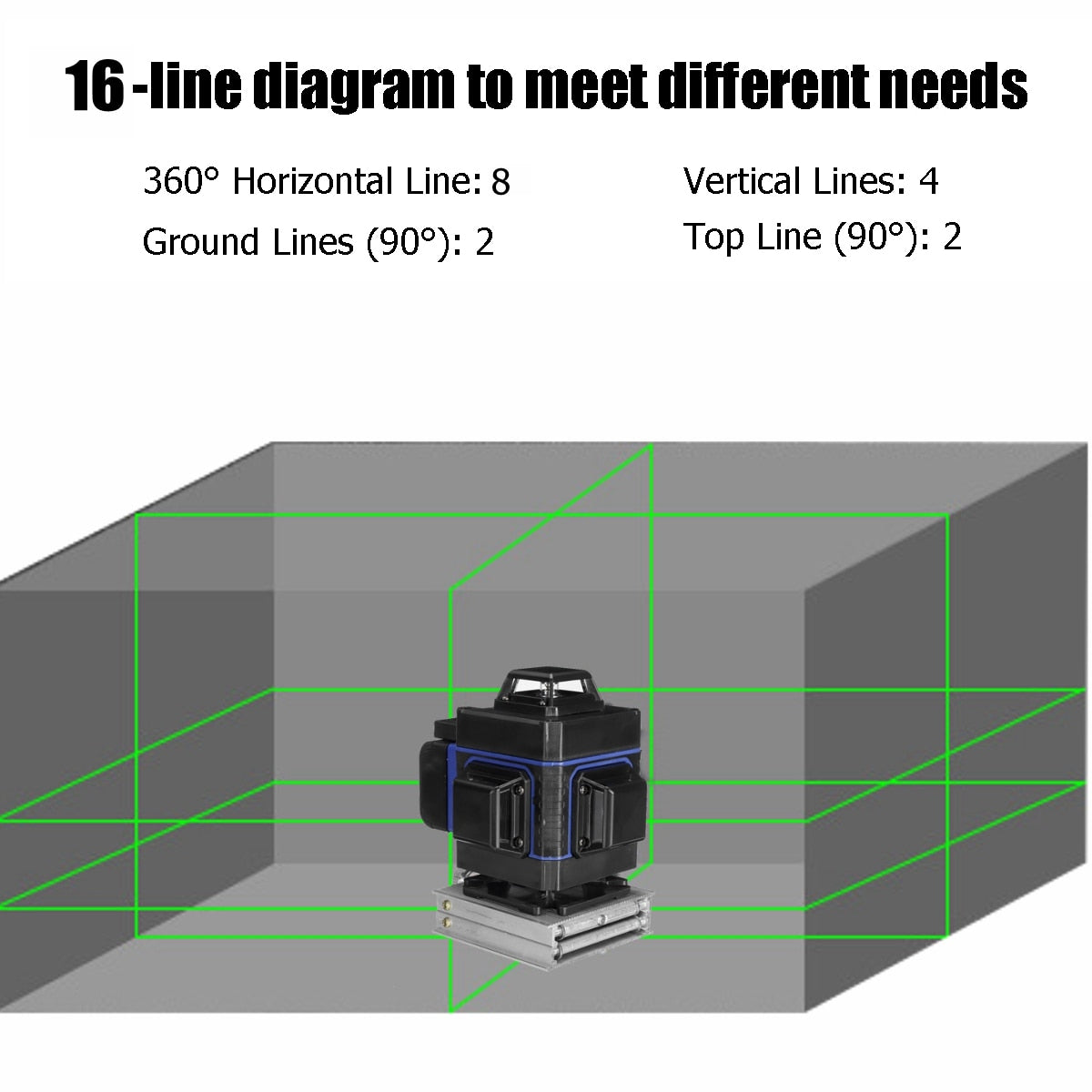 3D Green Beam Laser Level- 12/16