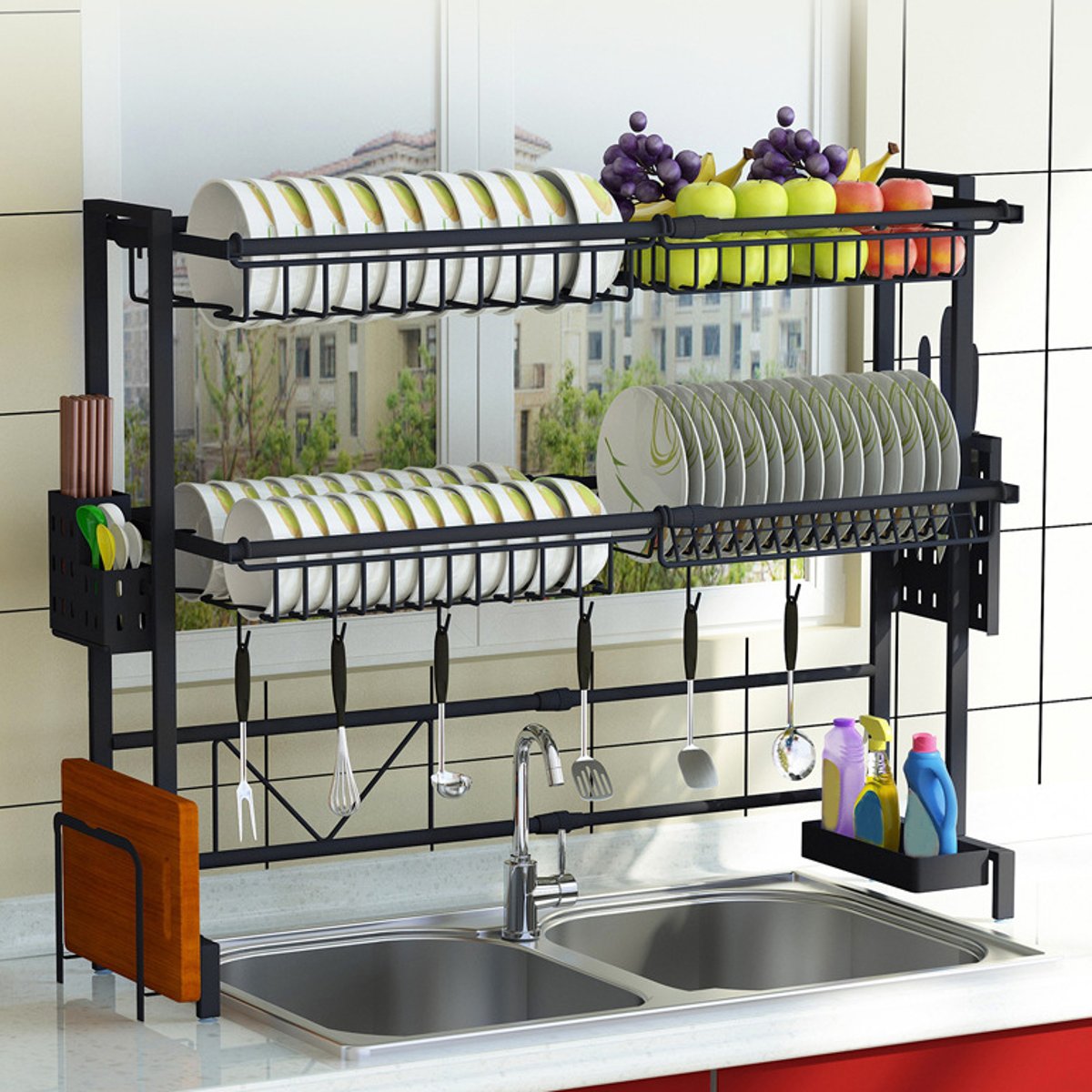 Multi-use Stainless Steel Dishes Rack