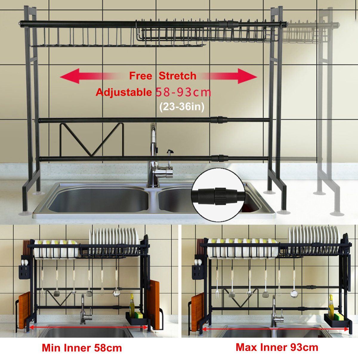 Multi-use Stainless Steel Dishes Rack