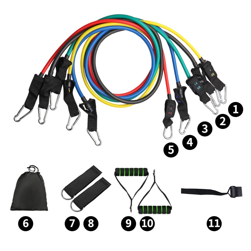 Resistance Bands (11pcs/set) [Stay At Home]