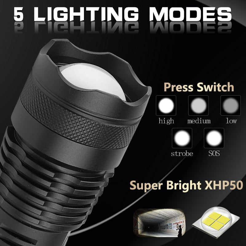 Waterproof navy special flashlight high lumen