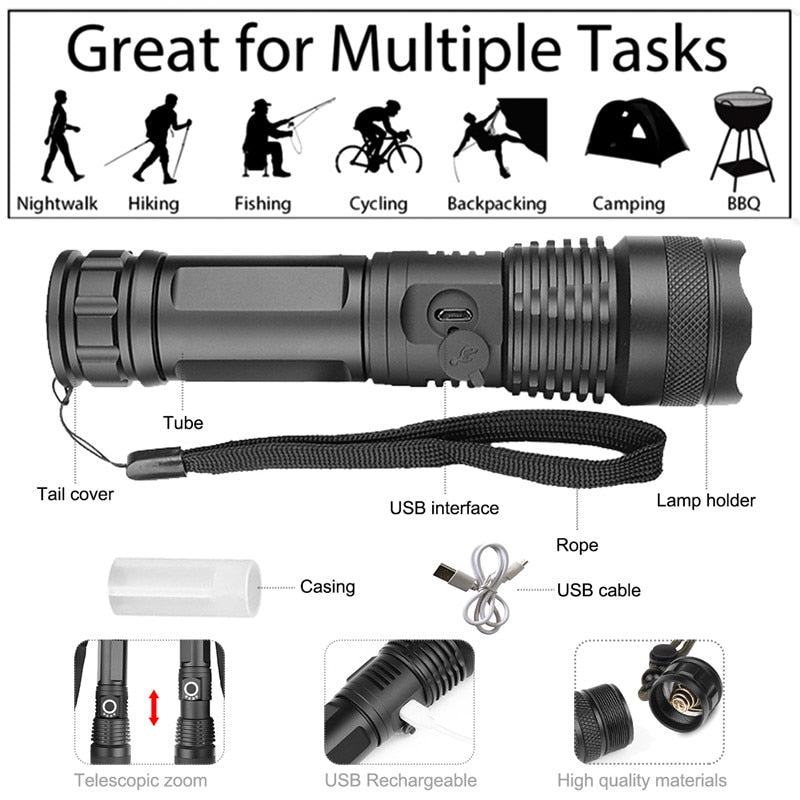 Waterproof navy special flashlight high lumen