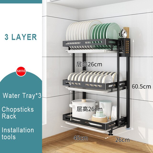 Stainless Steel  2/3 Layer Dish Drying Rack