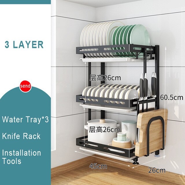 Stainless Steel  2/3 Layer Dish Drying Rack