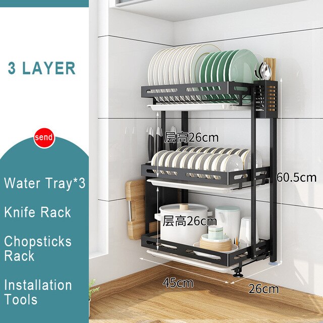 Stainless Steel  2/3 Layer Dish Drying Rack