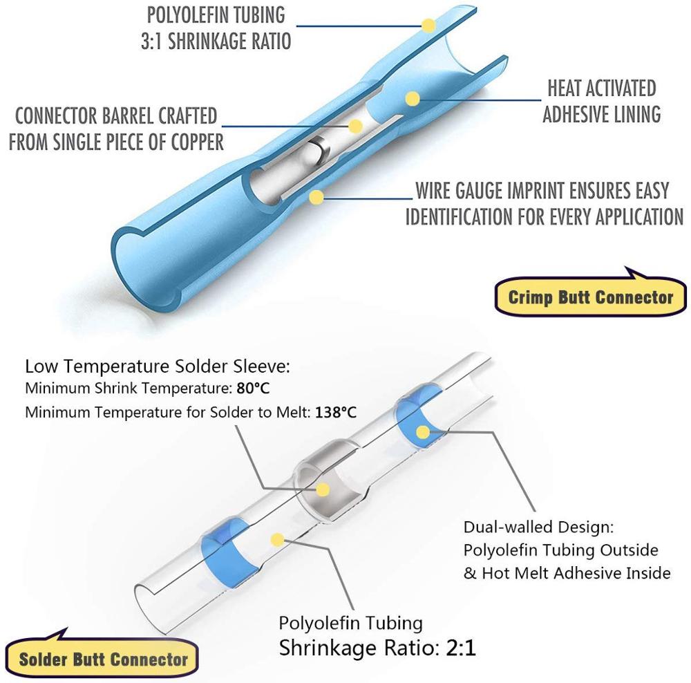 WATERPROOF SOLDER WIRE CONNECTORS