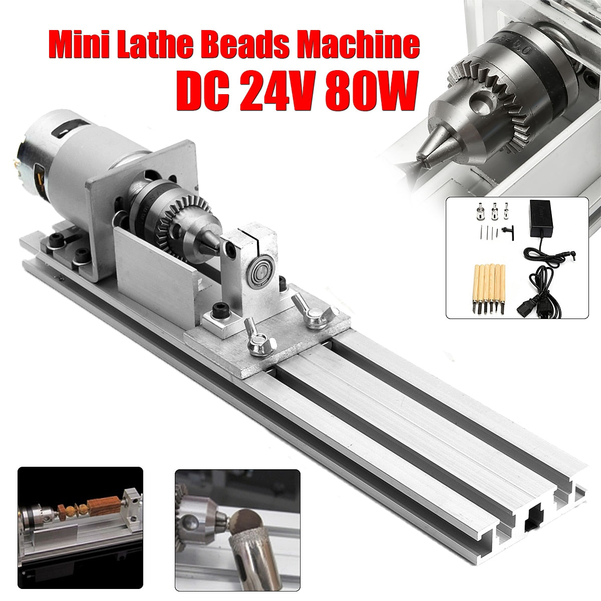 DIY Portable Woodworking Mini Lathe Drill