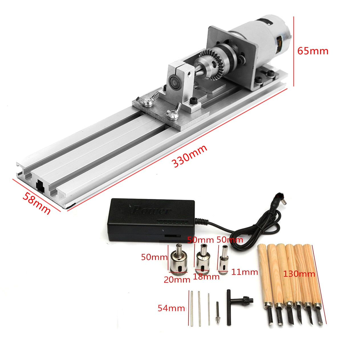 DIY Portable Woodworking Mini Lathe Drill