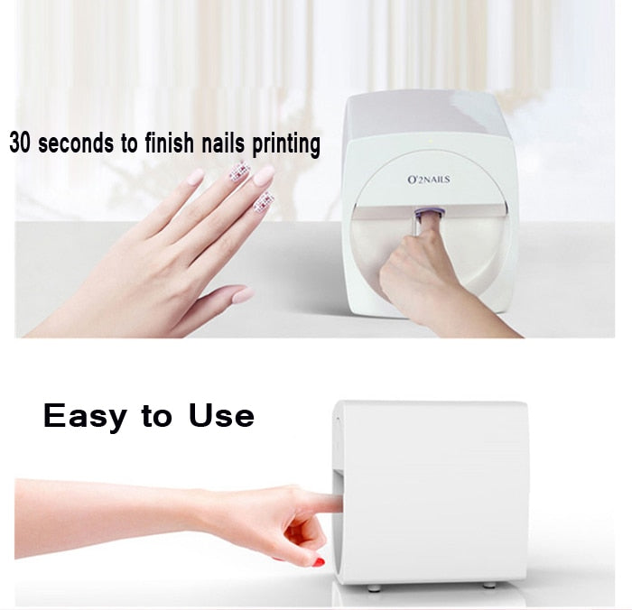 O'2nails Digital Mobile Nail Art Printer V11- Portable Nail Painting Machine Smart Phone Control Wireless WiFi Signal Pack of Nail Gel Nail Polish